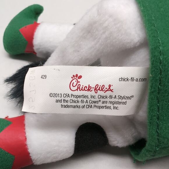 Chick Fil A 2013 Christmas Elf Cow Plush Be Owr Littl Helpr Eat Mor Chikin - Picture 8 of 10